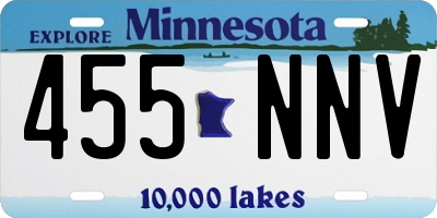 MN license plate 455NNV