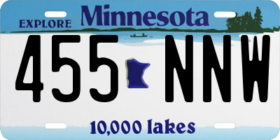 MN license plate 455NNW