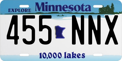 MN license plate 455NNX