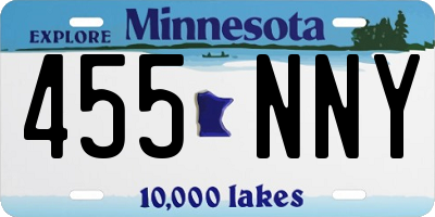 MN license plate 455NNY