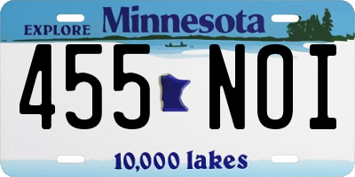 MN license plate 455NOI