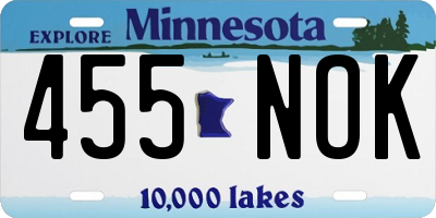 MN license plate 455NOK