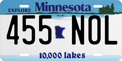 MN license plate 455NOL