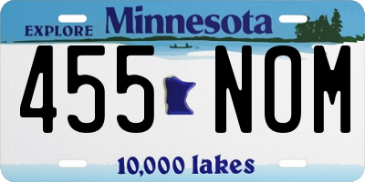 MN license plate 455NOM