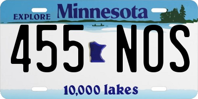 MN license plate 455NOS
