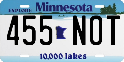 MN license plate 455NOT
