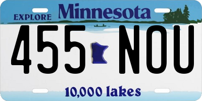 MN license plate 455NOU