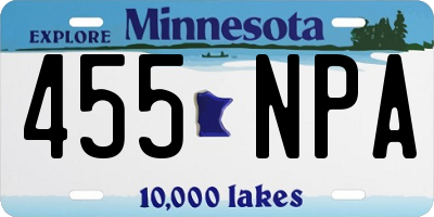 MN license plate 455NPA