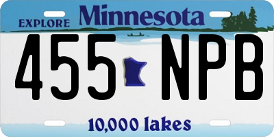 MN license plate 455NPB