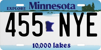 MN license plate 455NYE