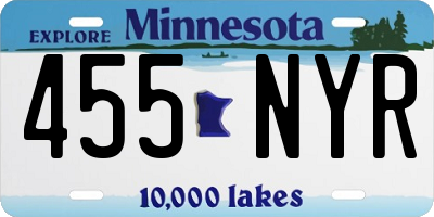 MN license plate 455NYR