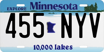 MN license plate 455NYV