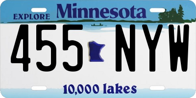 MN license plate 455NYW