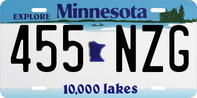 MN license plate 455NZG
