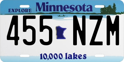 MN license plate 455NZM
