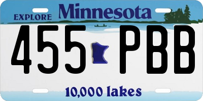 MN license plate 455PBB