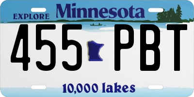 MN license plate 455PBT
