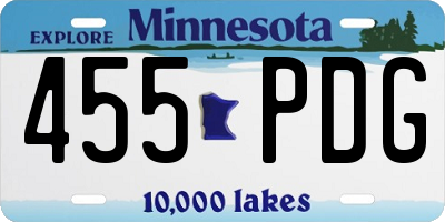 MN license plate 455PDG