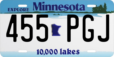 MN license plate 455PGJ