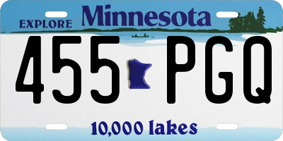 MN license plate 455PGQ