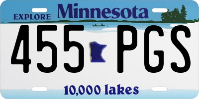 MN license plate 455PGS