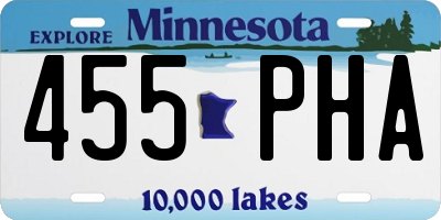 MN license plate 455PHA
