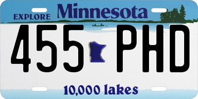 MN license plate 455PHD