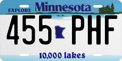 MN license plate 455PHF