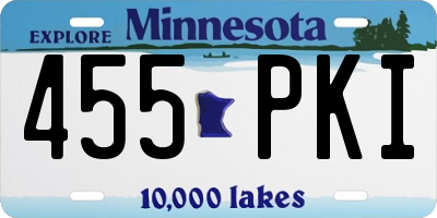 MN license plate 455PKI