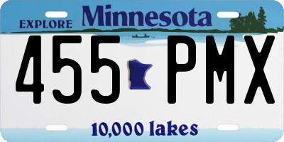 MN license plate 455PMX