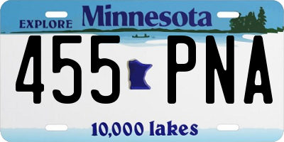 MN license plate 455PNA