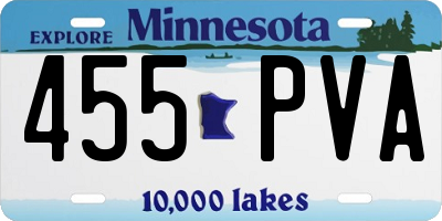 MN license plate 455PVA