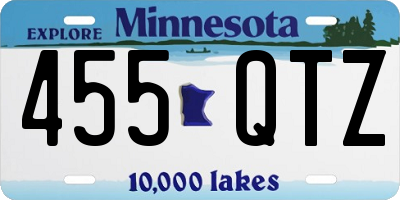 MN license plate 455QTZ
