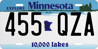 MN license plate 455QZA