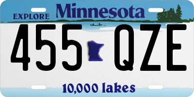 MN license plate 455QZE