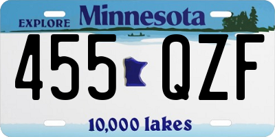 MN license plate 455QZF