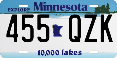 MN license plate 455QZK