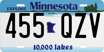 MN license plate 455QZV
