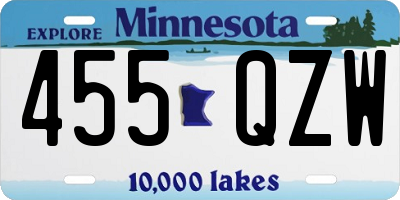 MN license plate 455QZW