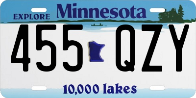 MN license plate 455QZY