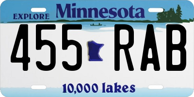 MN license plate 455RAB