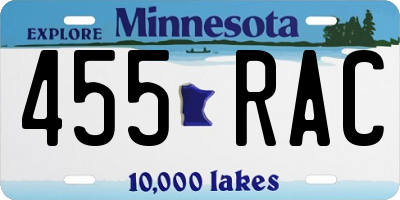 MN license plate 455RAC
