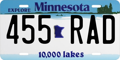 MN license plate 455RAD