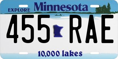 MN license plate 455RAE