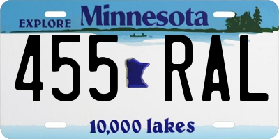 MN license plate 455RAL
