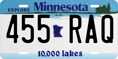 MN license plate 455RAQ