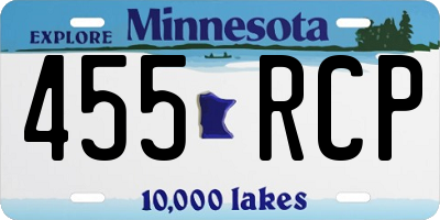 MN license plate 455RCP