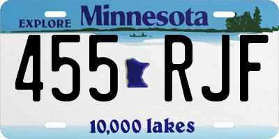MN license plate 455RJF