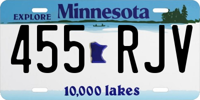 MN license plate 455RJV