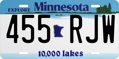 MN license plate 455RJW
